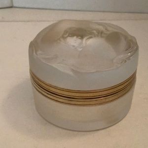 Lalique Vintage Trinket/ring Box design Daphne. Gold hinge closure.  Beautiful